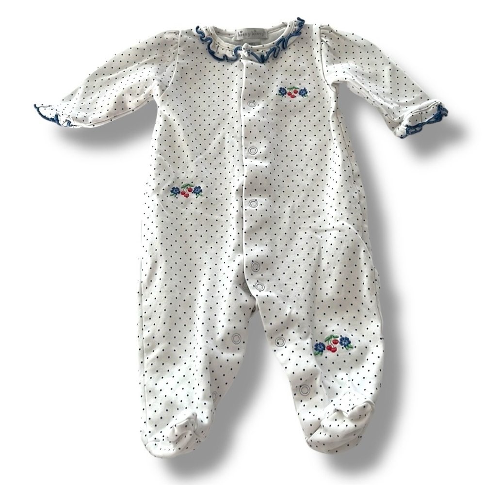 Kissy Kissy Newborn Girl Floral Polka Dot Cherry Footies